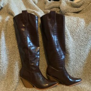 Brown cowboy boots